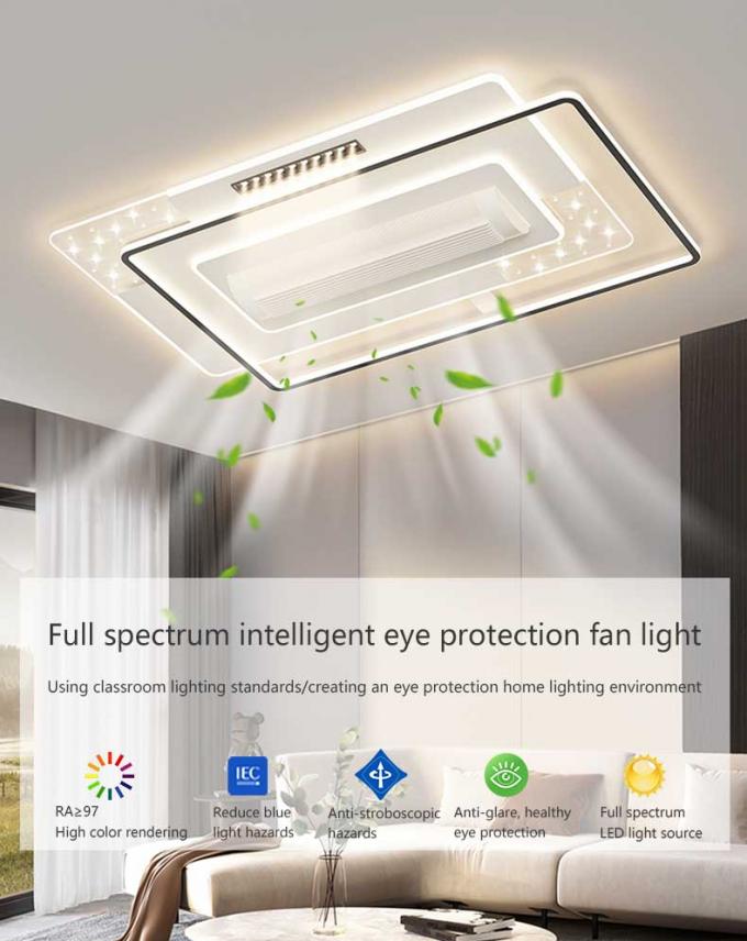Factory Modern 2024 New Full Spectrum Eye protection Leafless Ceiling Fan with Light Ceiling Light Living Room Fan Light 1