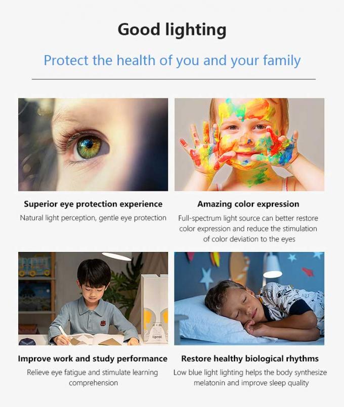 Factory Modern 2024 New Full Spectrum Eye protection Leafless Ceiling Fan with Light Ceiling Light Living Room Fan Light 6