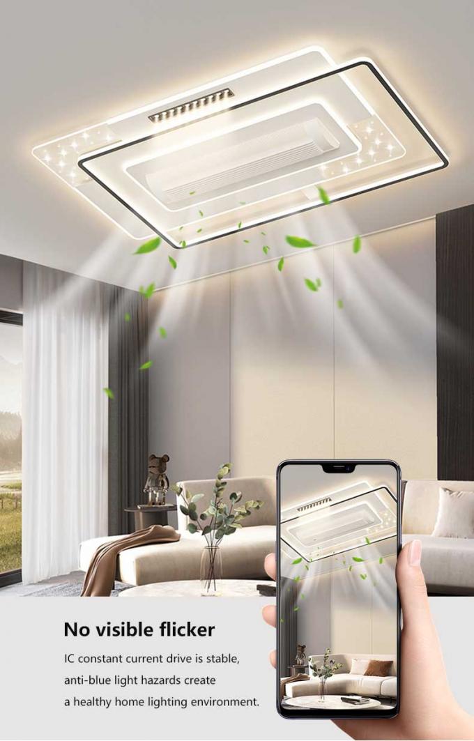 Factory Modern 2024 New Full Spectrum Eye protection Leafless Ceiling Fan with Light Ceiling Light Living Room Fan Light 5