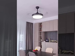 Modern Led Ceiling Fans Light Home Restaurant Bluetooth Mute Simple Invisible Iron Chandelier