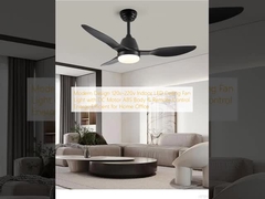 Modern Design 120v-220v Indoor LED Ceiling Fan Light with DC Motor ABS Body & Remote Control Energy Efficient for Home Office