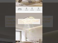 English Voice Control LED Ceiling Fan Light Living Room Leafless Bedroom Soft Wind Invisible Fan Light Mute Eye