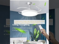 Contemporary Ceiling Light with Fan for Home or Villa Metal Iron Copper Design for Ambient Lighting