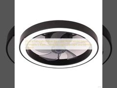 20 Inch Fan Light Deluxe Black and White Model Simple Dimmable 5 Blade Ceiling Fan Light with Light and Remote Control