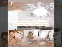  Shaped Fan Lamp Socket Fan Light with Remote Control Ceiling Fan with Light E27 Ceiling Drone Light for Home