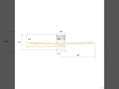 52inch LED Ceiling Fans with Lights Remote Control Ceiling Light with Fan for Home and Hotel