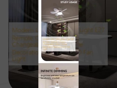 Modern LED Ceiling Fan Light E27 Remote Control 3 Colors Changeable Indoor Home Decoration Bedroom LED Fan Light