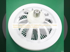 Modern 30W Dimmable LED Ceiling Fan Light with E27 Socket Adjustable Wind Speed for Bedroom