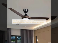 New Design Quiet Motor Cafe Living Room Dining Room Bedroom Study Room 52inch LED Ceiling Fan Light Kits
