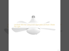Led Bulb With Fan Lamp 3 CCT Dimmable LED Bulb 5 Blade Fan Light