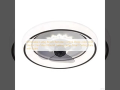 Dimmable Living Room Remote Control Three-color LED Electric Fan Silent Round Ceiling Lamp Smart Ceiling Fans with Light