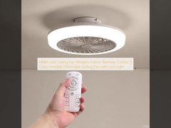 HFBH Led Ceiling Fan Modern Indoor Remote Control 3 Color Invisible Dimmable Ceiling Fan with Led Light