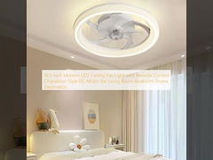 16.5 Inch Modern LED Ceiling Fan Light with Remote Control Chandelier Style DC Motor for Living Room Bedroom Home Decoration