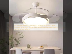 Factory wholesale  source factory  42-Inch High-End Ceiling Fan with Mute Light Simple Short ABS Blades Remote Control and DC Power Source