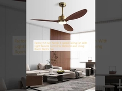 Factory 52 Inch Nordic 6-speed Ceiling Fan With Light Remote Control for Bedroom and Living Room Electric Fan