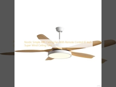Nordic Simple ABS Ceiling Fan With Remote Control 61 Inch Super Wind Ceiling Fans