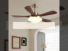 wholesale, manufacturer, factory，batch,tailered, customized     56-Inch Modern Ceiling Fan With Light 5 Blades Black / White For Living Room Remote Control Iron Body DC Motor