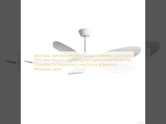 wholesale, manufacturer, factory，batch,tailered, customized      2025 New Modern LED Ceiling Fan Light Invisible Electric Fan Chandelier for Household Living Dining & Bedroom Wholesale Export