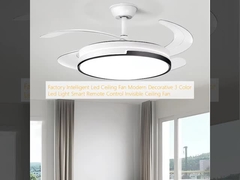  Factory Intelligent Led Ceiling Fan Modern Decorative 3 Color Led Light Smart Remote Control Invisible Ceiling Fan