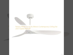 Factory White Luxury Ac Motors Contemporary Ceiling Fan and 3 Speed Remote