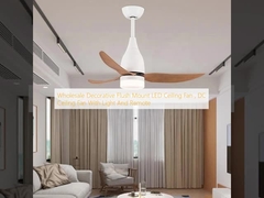 Wholesale    Decorative Flush Mount LED Ceiling Fan , DC Ceiling Fan With Light And Remote