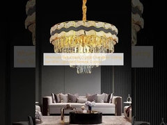 Wholesale   Retractable Crystal Chandelier Ceiling Fan With Light And Remote Control