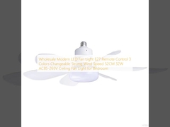 Wholesale   Modern LED Fan Light E27 Remote Control 3 Colors Changeable Strong Wind Speed 52CM 32W AC85-265V Ceiling Fan Light for Bedroom