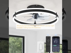 Wholesale  Remote Modern Flush Mount Led Fan Light Fandelier Ceiling Fans for Bedroom