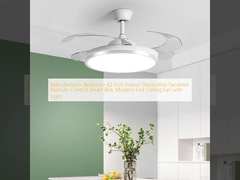 Manufacturer Bedroom 42 Inch Indoor Decorative Fandelier Remote Control Smart Bldc Modern Led Ceiling Fan with Light