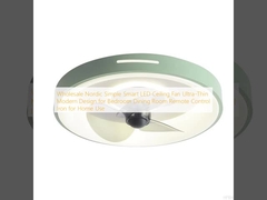 Wholesale    Nordic Simple Smart LED Ceiling Fan Ultra-Thin Modern Design for Bedroom Dining Room Remote Control Iron for Home Use