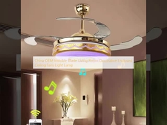 China OEM Invisible Blade Living Room Decorative Enclosed Ceiling Fans Light Lamp