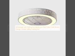 Wholesale   LED Ceiling Fan Bedroom Pink Color Child Room Design Simple Safety Ceiling Fan