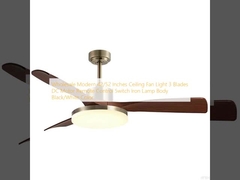 Wholesale  Modern 42/52 Inches Ceiling Fan Light 3 Blades DC Motor Remote Control Switch Iron Lamp Body Black/White Color