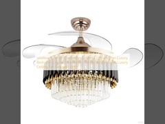 wholesale   Smart Chandelier Ceiling Light and Fan Luxury Bedroom Crystal Chandelier Ceiling Led Fan Light Luxury Ceiling Fan Led with Light