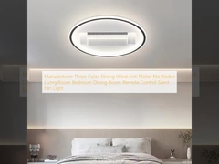 Manufacturer Three Color Strong Wind Anti Flicker No Blades Living Room Bedroom Dining Room Remote Control Silent Fan Light