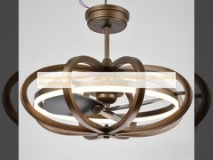 wholesale   Retro Industry Ceiling Fan Light Modern LED Ceiling Fan With Light Remote Control Fan Lamp