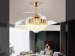 wholesale  Nordic Decorative Lighting 42 Inch Indoor Gold Dimming Remote Control Ceiling Fan Light
