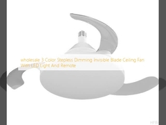 wholesale  3 Color Stepless Dimming Invisible Blade Ceiling Fan With LED Light And Remote