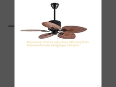 Manufacturer 52 Inch Luxury Indoor ABS Living Room Bedroom Minimalist Stylish Zipper Ceiling Fan