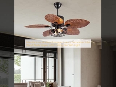 Manufacturer Modern European Luxury Decorative Solid Wood Blade Zipper 220V Ceiling Fan With Light