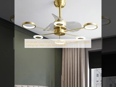 wholesale    Low Noise Crystal Ceiling Fan Light , Copper Ceiling Fan With Light And Remote