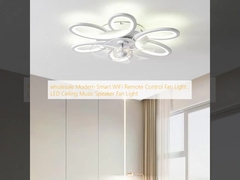 wholesale  Modern Smart WiFi Remote Control Fan Light , LED Ceiling Music Speaker Fan Light