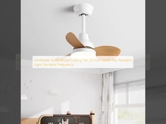 wholesale  Solid Wood Ceiling Fan 22 inch Silent Fan Pendant Light Variable Frequency