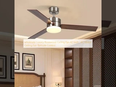 wholesale  Luxury Rosewood Ceiling Fan 42 Inch  , AC Motor Ceiling Fan Remote Control
